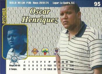 1999-00 Line Up Venezuelan Winter League #95 Oscar Henriquez Back