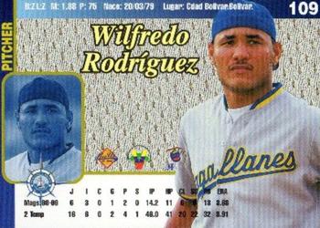 1999-00 Line Up Venezuelan Winter League #109 Wilfredo Rodriguez Back