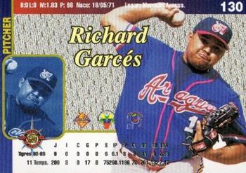 1999-00 Line Up Venezuelan Winter League #130 Richard Garces Back