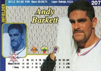 1999-00 Line Up Venezuelan Winter League #207 Andy Barkett Back