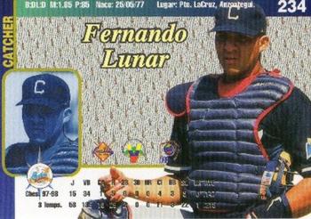 1999-00 Line Up Venezuelan Winter League #234 Fernando Lunar Back
