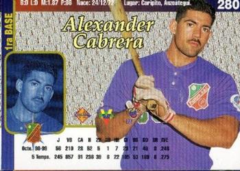 1999-00 Line Up Venezuelan Winter League #280 Alex Cabrera Back
