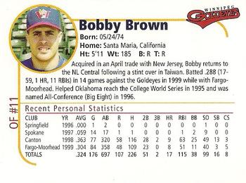 2000 Winnipeg Goldeyes #NNO Bobby Brown Back
