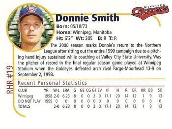2000 Winnipeg Goldeyes #NNO Donnie Smith Back