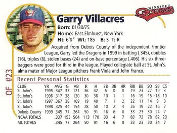 2000 Winnipeg Goldeyes #NNO Garry Villacres Back