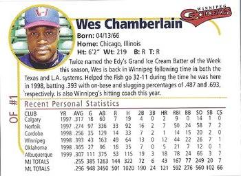 2000 Winnipeg Goldeyes #NNO Wes Chamberlain Back