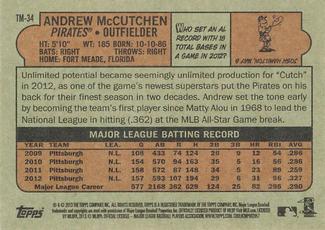 2013 Topps - 1972 Topps Minis #TM-34 Andrew McCutchen Back