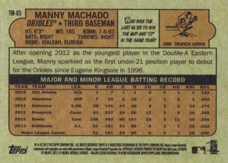 2013 Topps - 1972 Topps Minis #TM-65 Manny Machado Back