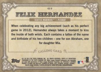 2013 Topps - Calling Cards #CC-3 Felix Hernandez Back