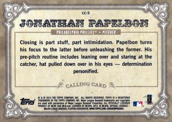 2013 Topps - Calling Cards #CC-5 Jonathan Papelbon Back
