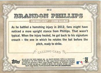 2013 Topps - Calling Cards #CC-2 Brandon Phillips Back
