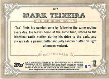 2013 Topps - Calling Cards #CC-7 Mark Teixeira Back