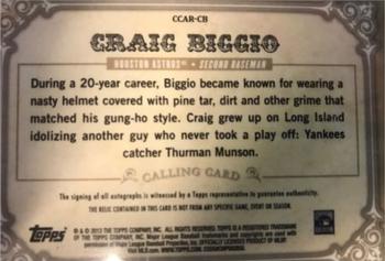 2013 Topps - Calling Cards Autograph Relics #CCAR-CB Craig Biggio Back