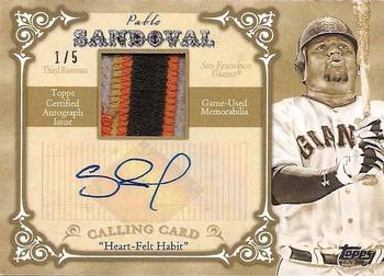 2013 Topps - Calling Cards Autograph Relics #CCAR-PS Pablo Sandoval Front