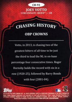 2013 Topps - Chasing History #CH-91 Joey Votto Back