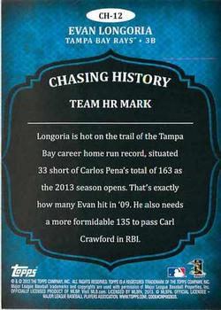 2013 Topps - Chasing History #CH-12 Evan Longoria Back