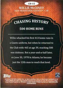 2013 Topps - Chasing History #CH-15 Willie McCovey Back