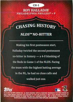 2013 Topps - Chasing History #CH-1 Roy Halladay Back
