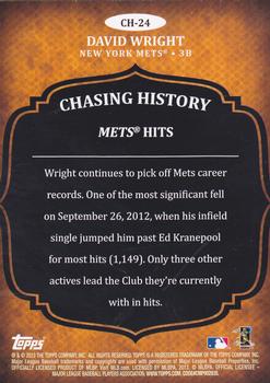 2013 Topps - Chasing History #CH-24 David Wright Back