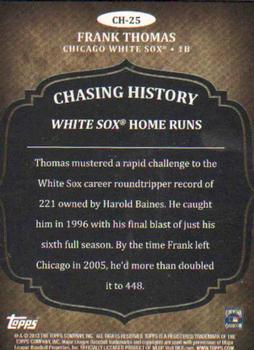 2013 Topps - Chasing History #CH-25 Frank Thomas Back