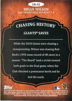 2013 Topps - Chasing History #CH-32 Brian Wilson Back