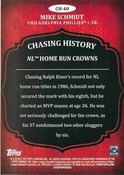 2013 Topps - Chasing History #CH-40 Mike Schmidt Back