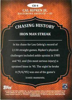 2013 Topps - Chasing History #CH-4 Cal Ripken Jr. Back