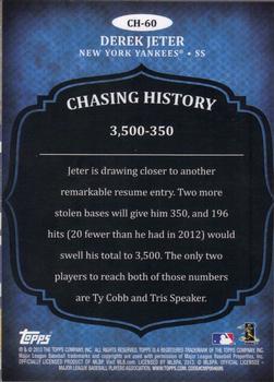 2013 Topps - Chasing History #CH-60 Derek Jeter Back