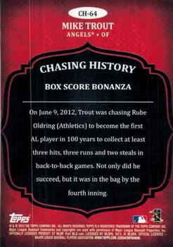 2013 Topps - Chasing History #CH-64 Mike Trout Back