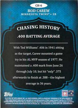 2013 Topps - Chasing History #CH-6 Rod Carew Back