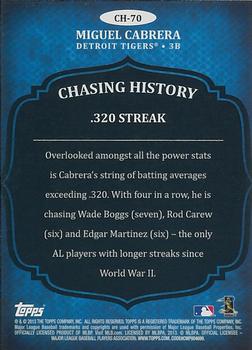2013 Topps - Chasing History #CH-70 Miguel Cabrera Back