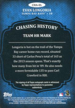 2013 Topps - Chasing History Autographs #CHA-EL Evan Longoria Back