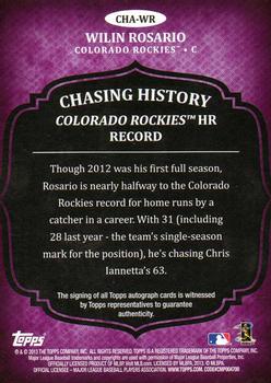 2013 Topps - Chasing History Autographs #CHA-WR Wilin Rosario Back