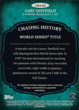 2013 Topps - Chasing History Autographs #CHA-GS Gary Sheffield Back