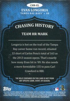 2013 Topps - Chasing History Relics #CHR-EL Evan Longoria Back