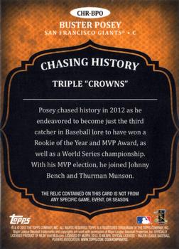 2013 Topps - Chasing History Relics #CHR-BPO Buster Posey Back