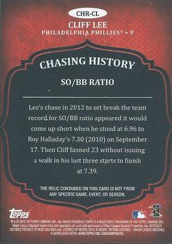 2013 Topps - Chasing History Relics #CHR-CL Cliff Lee Back
