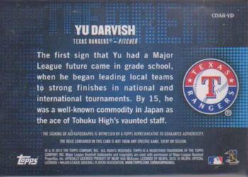 2013 Topps - Chasing the Dream Autograph Relics #CDAR-YD Yu Darvish Back