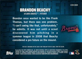 2013 Topps - Chasing the Dream Relics #CDR-BRB Brandon Beachy Back