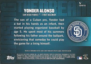 2013 Topps - Chasing the Dream Relics #CDR-YA Yonder Alonso Back