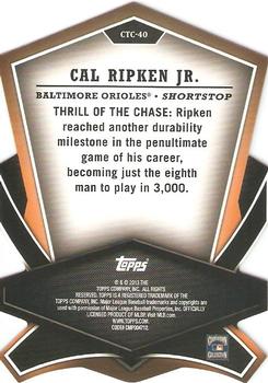 2013 Topps - Cut to the Chase #CTC-40 Cal Ripken Jr. Back