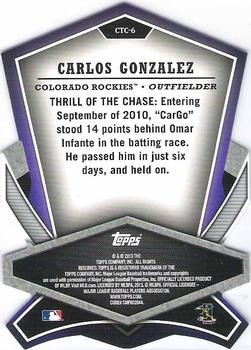 2013 Topps - Cut to the Chase #CTC-6 Carlos Gonzalez Back