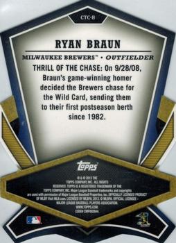2013 Topps - Cut to the Chase #CTC-8 Ryan Braun Back