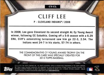 2013 Topps - Cy Young Award Winners Trophy #CY-CL Cliff Lee Back