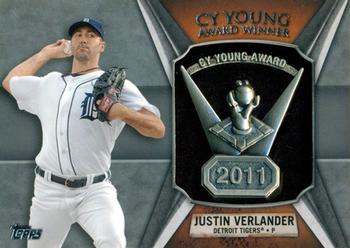 2013 Topps - Cy Young Award Winners Trophy #CY-JV Justin Verlander Front