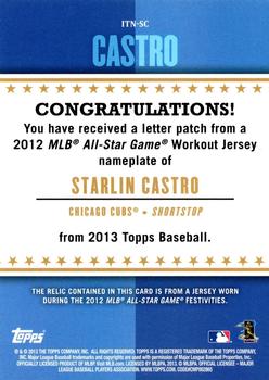 2013 Topps - In The Name #ITN-SC Starlin Castro Back
