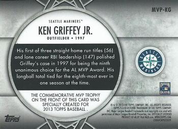 2013 Topps - MVP Award Winners Trophy #MVP-KG Ken Griffey Jr. Back