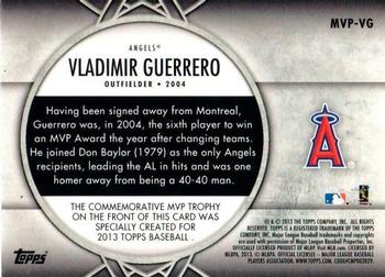 2013 Topps - MVP Award Winners Trophy #MVP-VG Vladimir Guerrero Back