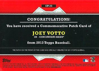 2013 Topps - Commemorative Patch #CP-25 Joey Votto Back