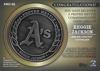 2013 Topps - Proven Mettle Coins Steel #PMC-RJ Reggie Jackson Back